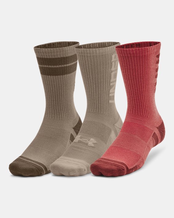 Lot de 3 paires de chaussettes hautes UA Performance Tech unisexes, Red, pdpMainDesktop image number 0